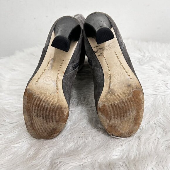 MICHAEL MICHAEL KORS Tall Slouchy Shaft Boots Stale Grey Suede Leather Size 7 M - Picture 11 of 15